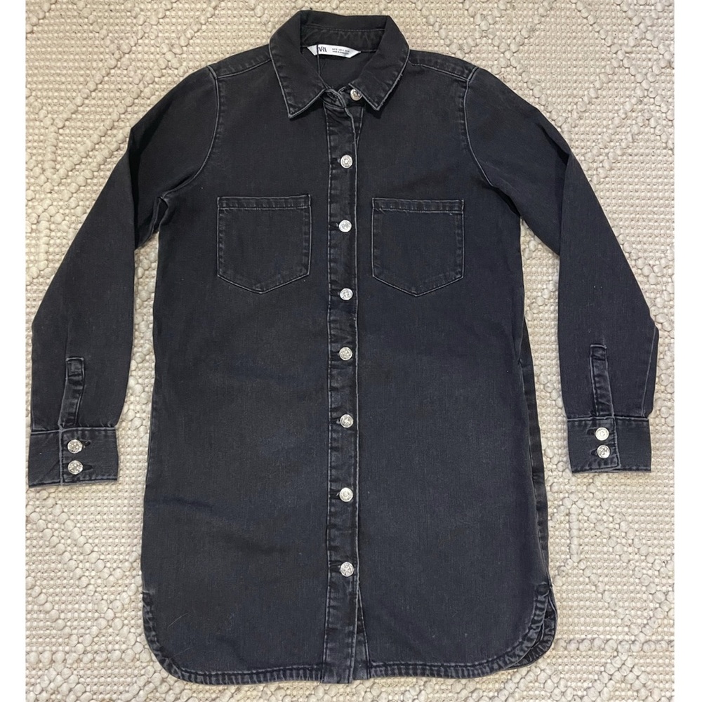 Zara Black Washed Denim Dress